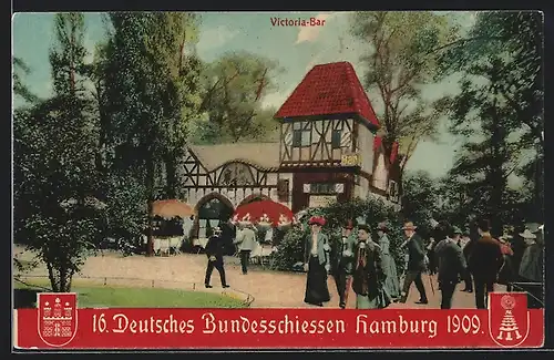 AK Hamburg, 16. Deutsches Bundesschiessen 1909, Victoria-Bar