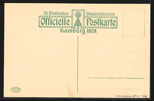 AK Hamburg, 16. Deutsches Bundesschiessen 1909, Victoria-Bar im Sommer, Schützenverein