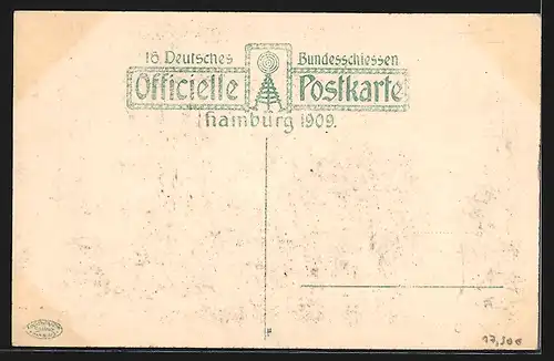 AK Hamburg, 16. Deutsches Bundesschiessen 1909, Festzug, Wikingerschiff