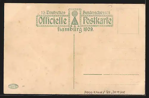 AK Hamburg, 16. Bundesschiessen 1909, Festzug, Hamburger Sport und Polo-Club