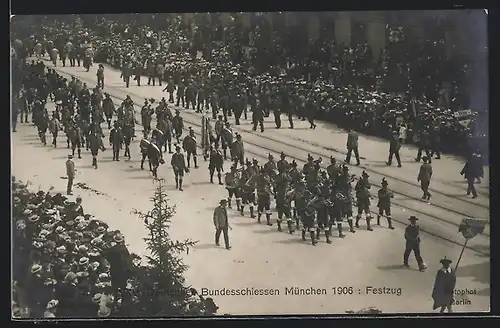 AK München, XV. Deutsches Bundesschiessen 1906, Festzug