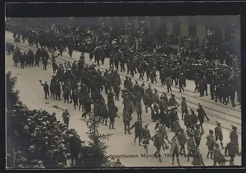 AK München, XV. Deutsches Bundesschiessen 1906, Gruppe im Festzug