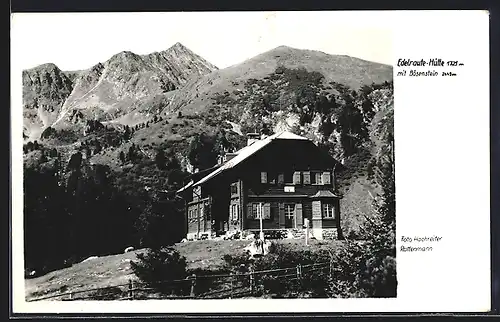 AK Edelraute-Hütte, Hüttenansicht mit Bösenstein