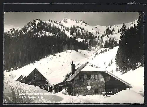 AK Mörsbachhütte, Berghütte Ö. A. V. Sektion Graz im Schnee