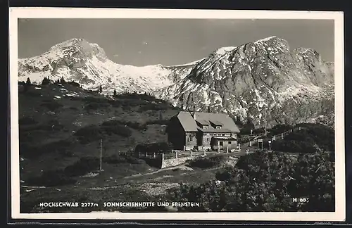 AK Sonnschienhütte, Berghütte am Hochschwab mit Ebenstein