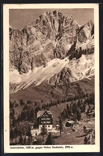 AK Austriahütte, Gesamtansicht mit Hohen Dachstein