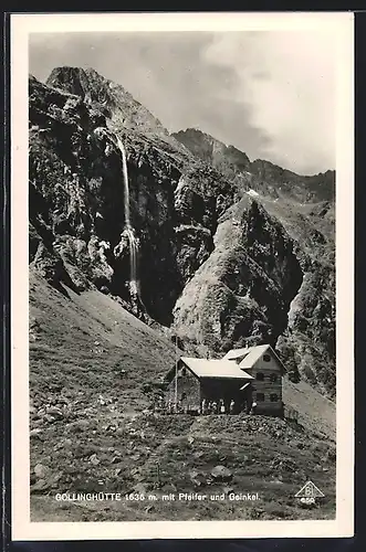 AK Gollinghütte, Berghütte mit Pfeiler und Geinkel