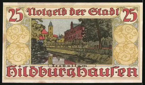 Notgeld Hildburghausen, 25 Pfennig, Technikum, Wappen