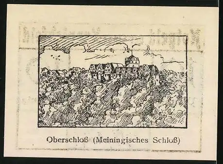 Notgeld Kranichfeld 1921, 10 Pfennig, Meiningisches Schloss, Wappen