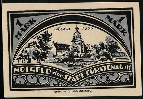 Notgeld Fürstenau i. H. 1921, 1 Mark, Schloss um 1553