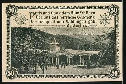 Notgeld Bad Wildungen 1921, 50 Pfennig, Heilquelle