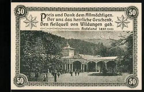 Notgeld Bad Wildungen 1921, 50 Pfennig, Heilquelle