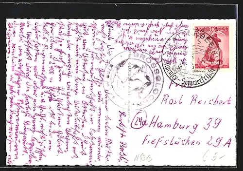 AK Kaiser Franz-Josef-Haus, Ansicht mit Gr. Glockner