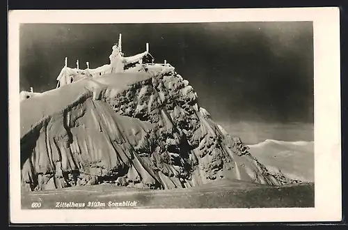 AK Zittelhaus, Berghütte auf dem Sonnblick im tiefsten Schnee