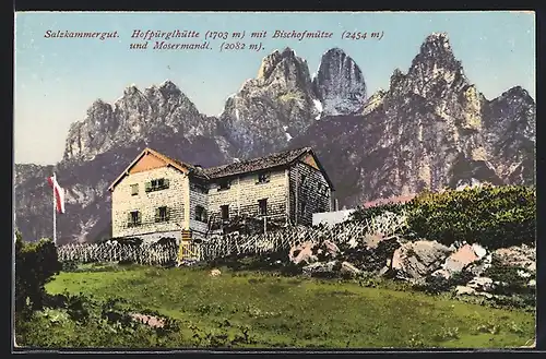 AK Hofprüglhütte mit Bischofmütze und Mosermandl