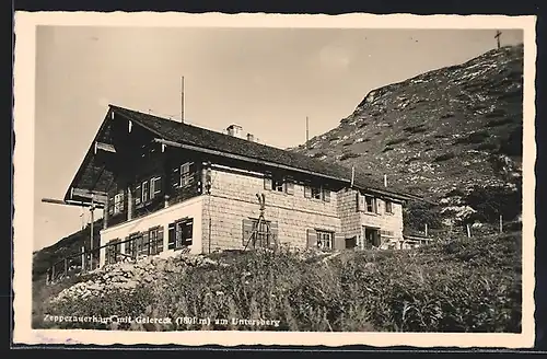 AK Zeppezauerhaus, Berghütte mit Geiereck am Untersberg