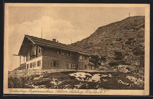 AK Zeppezauerhaus, Berghütte und Untersberg