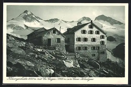 AK Kürsingerhütte, Berghütte mit Gr. Geiger am Gross-Venedinger