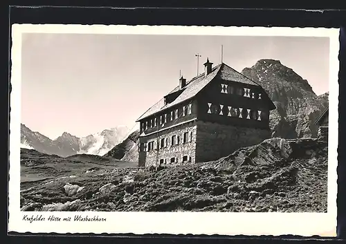 AK Krefelder Hütte, Berghütte mit Wiesbachhorn