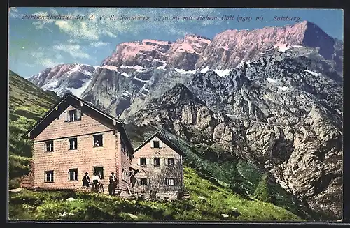 AK Purtschellerhaus, Berghütte der A. V. S. Sonneberg mit Hohem Göll