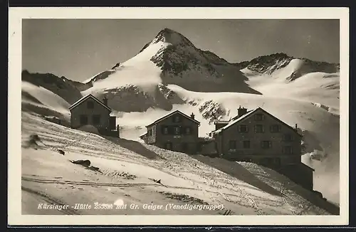 AK Kürsinger-Hütte, Berghütte mit Gr. Geiger, Venedigergruppe