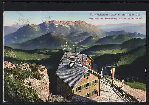 AK Purtschellerhaus, Berghütte am Hohen Göll der Sektion Sonneberg des D. & Oe. A.-V.