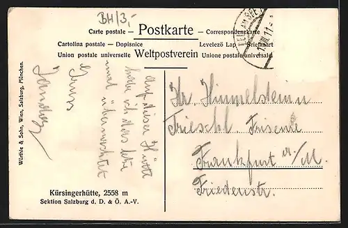 AK Kürsingerhütte am Fusse des Berges