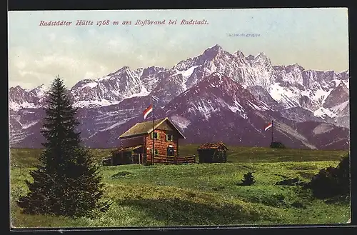 AK Radstädter Hütte, Berghütte mit Umgebung