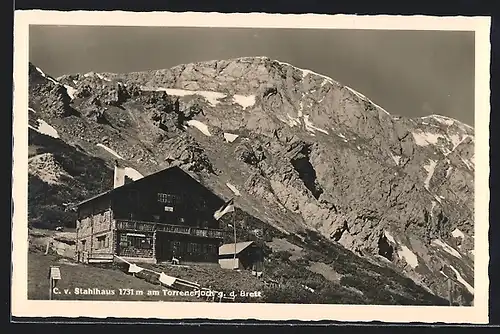 AK C. v. Stahlhaus, Berghütte am Torrenerjoch g. d. Brett