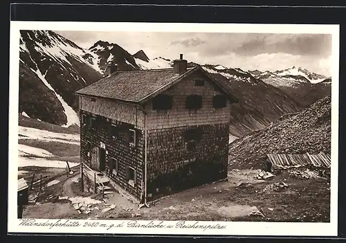 AK Warnsdorferhütte, Blick auf Birnlücke und Reifenspitze