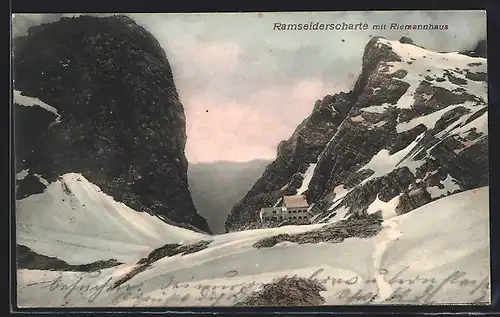 AK Ramseiderscharte mit Riemannhaus im Winter