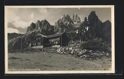 AK Hofpürglhütte, Berghütte mit Bischofmütze
