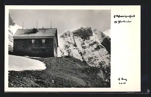 AK Heinrich Schwaigerhaus, Berghütte mit Umgebung