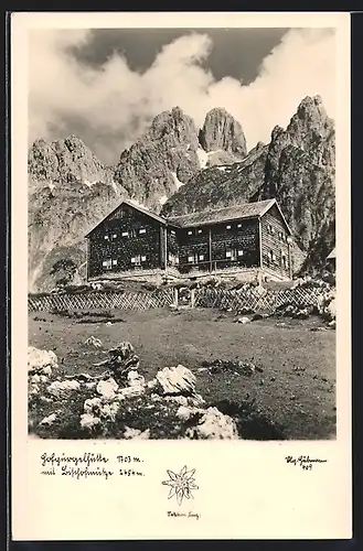 AK Hofpürglhütte, Berghütte mit Gebirgspanorama