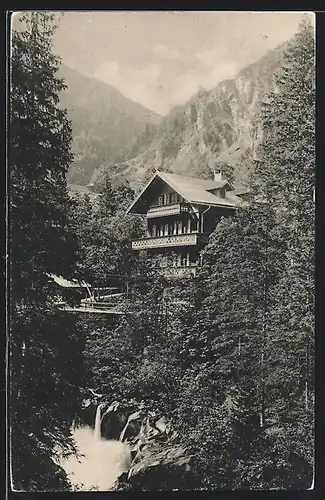 AK Kesselfall-Alpenhaus auf dem Poststöckel am Wasser