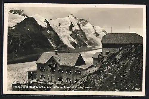 AK Franz Josef Haus, Ansicht mit Grossglockner