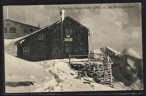 AK Erzherzog Johannhütte, Ansicht im Winter