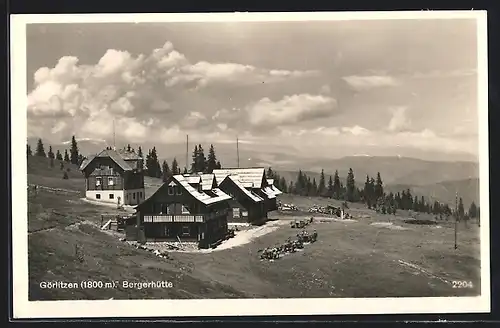 AK Bergerhütte Görlitzen mit Landschaft