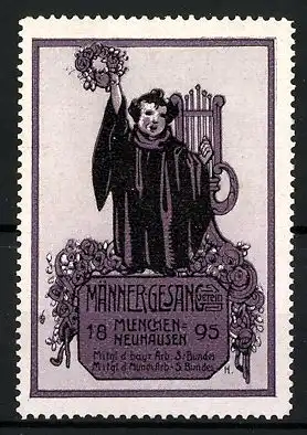 Reklamemarke Männer-Gesang-Verein München-Neuhausen 1895, Münchner Kindl mit Lyra