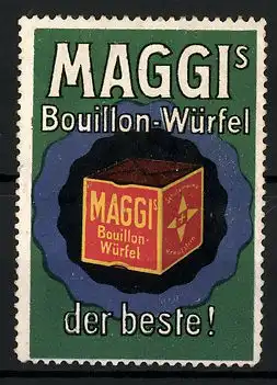 Reklamemarke Maggi's Bouillon-Würfel ist der Beste!, Ansicht eines Bouillonwürfels