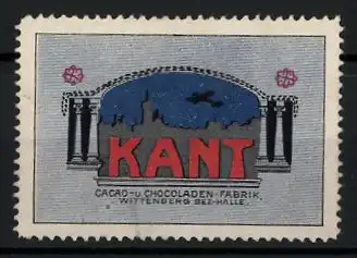 Reklamemarke Kant Cacao- und Chokoladenfabrik Wittenberg, Stadtsilhouette