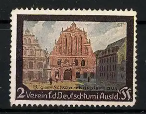 Reklamemarke Verein f. d. Deutschtum im Ausland, Schwarzhäupterhaus in Riga