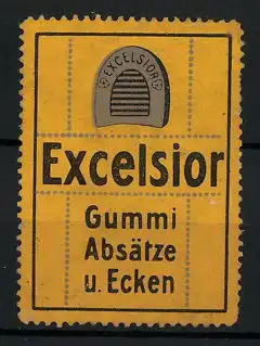 Reklamemarke Excelsior Gummi-Absätze und Ecken, Schuhabsatz