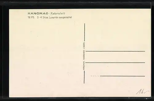 Foto-AK Auto Hanomag Kabriolett 16 PS, Vier Ausflügler im KFZ vor malerischer Kulisse