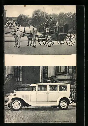 AK Berlin, Brautkutsche, weisses Braut-Auto, Autovermietung Victor Czaika, Linienstrasse 125