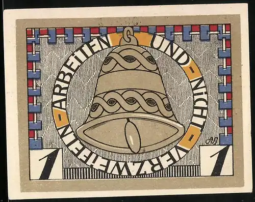 Notgeld Augustenburg 1920, 1 Mark, Das Fleckenskollegium