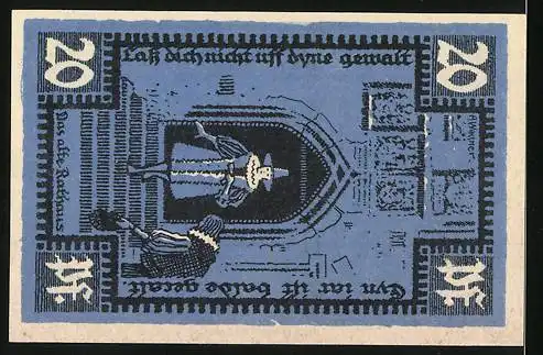 Notgeld Merseburg 1921, 20 Pfennig, Magistrat am Alten Rathaus