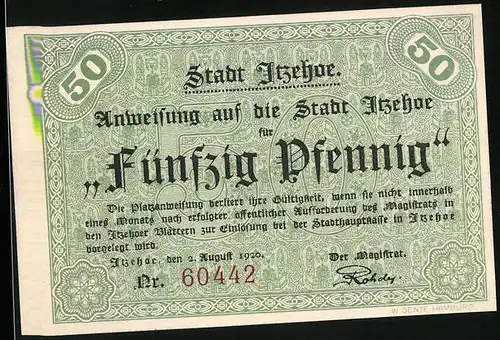 Notgeld Itzehoe 1920, 50 Pfennig, Jägersfamilien im Camp