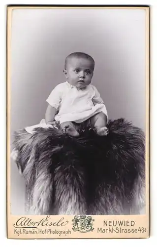 Fotografie Albert Eisele, Neuwied, Markt-Strasse 43a, Baby auf einem Fell sitzend