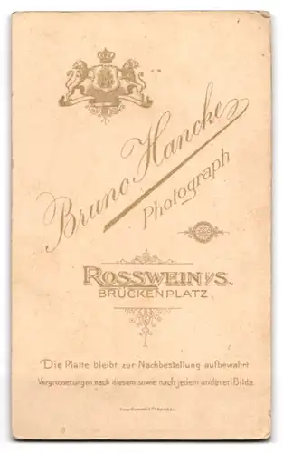 Fotografie Bruno Hancke, Rosswein i. S., Brückenplatz, Junge Dame in eleganter Kleidung